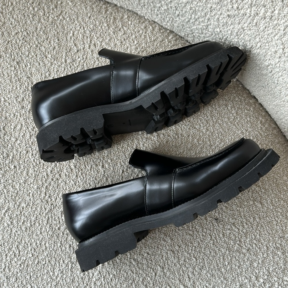 COS Black Leather Lug Sole Loafers - Picture 5 of 10